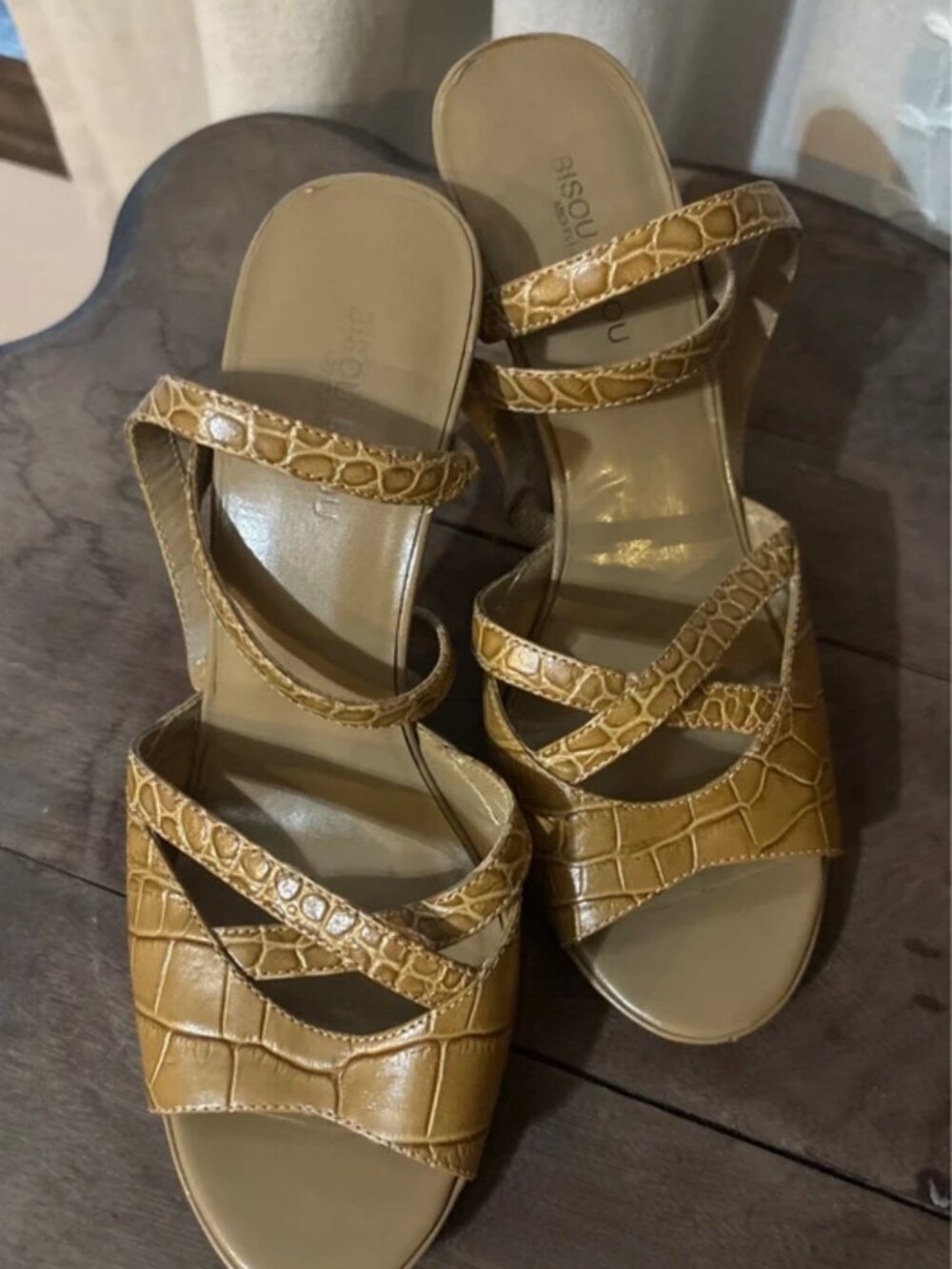 Strappy Heels Imitation Snake Skin